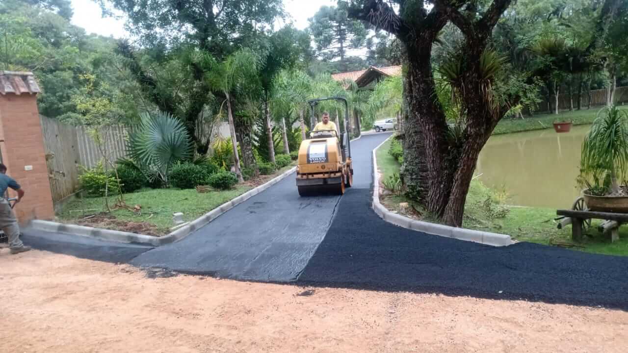 Pavimentação CBUQ em andamento